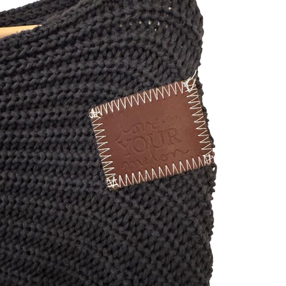 Love Your Melon 100% Cotton Grey Cableknit Pullover Shawl One Size - Picture 4 of 5